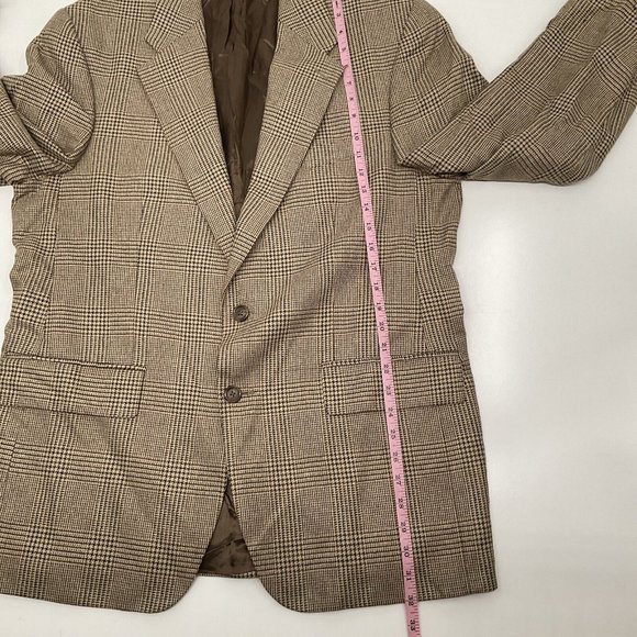 42R Polo University Club $595 Blazer Men Brown Check Wool Ralph Lauren J… - Picture 3 of 10